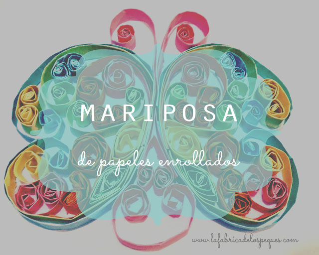 Mariposa de papeles enrollados