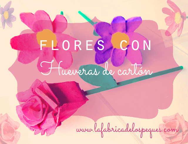 Flores con hueveras de cartón