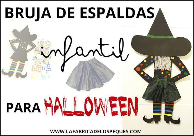 Bruja de espaldas infantil, para Halloween