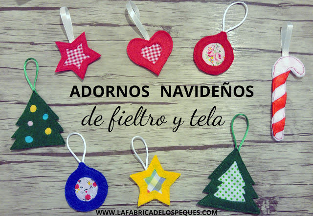 Adornos navideños de fieltro y tela