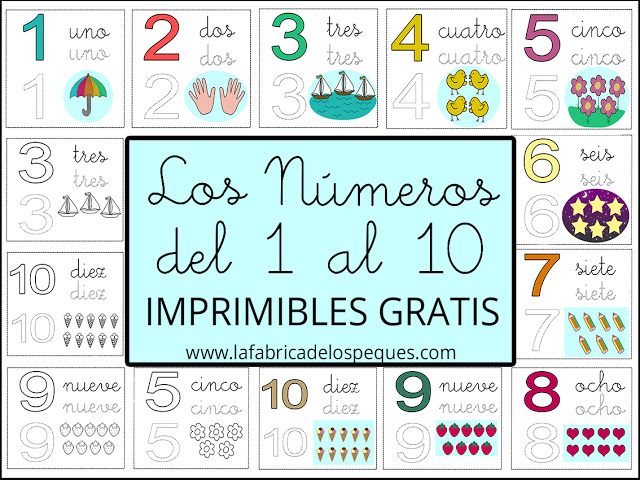 Los números del 1 al 10 : imprimibles gratis