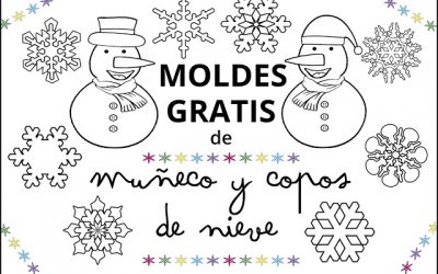 Moldes gratis de muñeco y copos de nieve