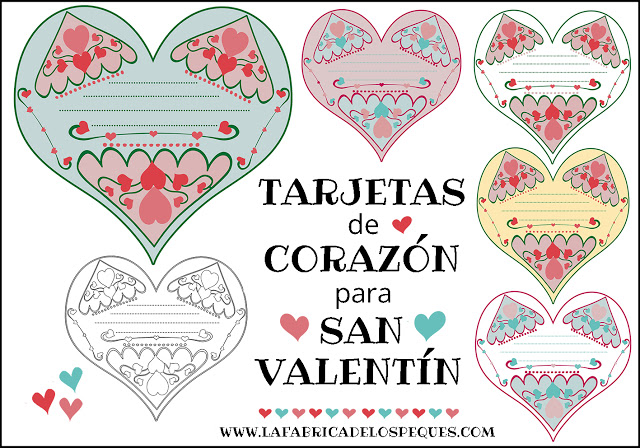 Tarjetas de corazón para San Valentín