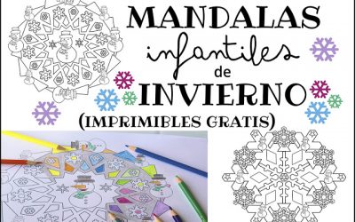 Mandalas infantiles de invierno (imprimibles gratis)