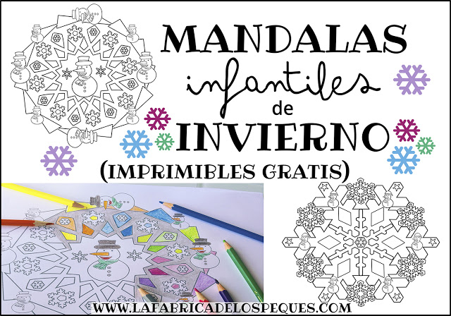 Mandalas infantiles de invierno (imprimibles gratis)