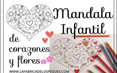 Mandala infantil de corazones y flores