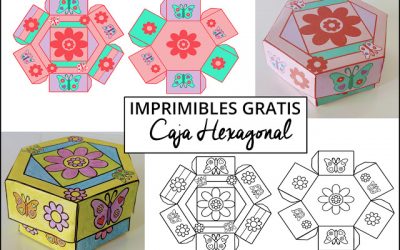 Imprimibles gratis: caja hexagonal.