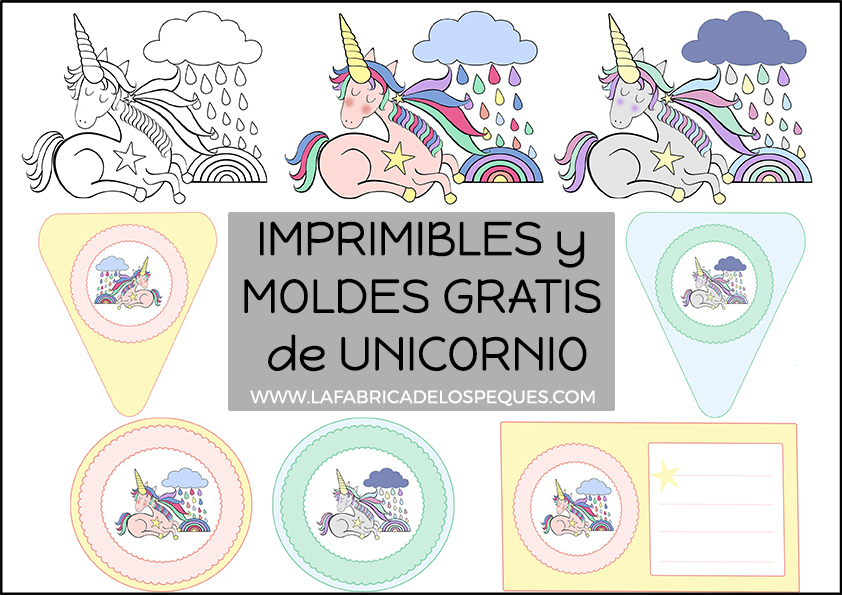Imprimibles y moldes gratis de unicornio.