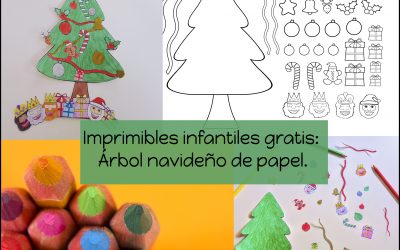 Imprimibles infantiles gratis: árbol navideño de papel.