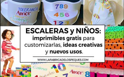Escaleras y niños: imprimibles gratis para customizarlas, ideas creativas y nuevos usos.