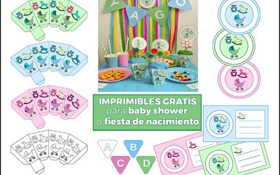 Imprimibles gratis para baby shower o fiesta de nacimiento.