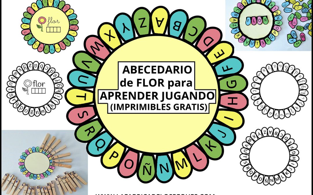 Abecedario de flor para aprender jugando (imprimibles gratis).