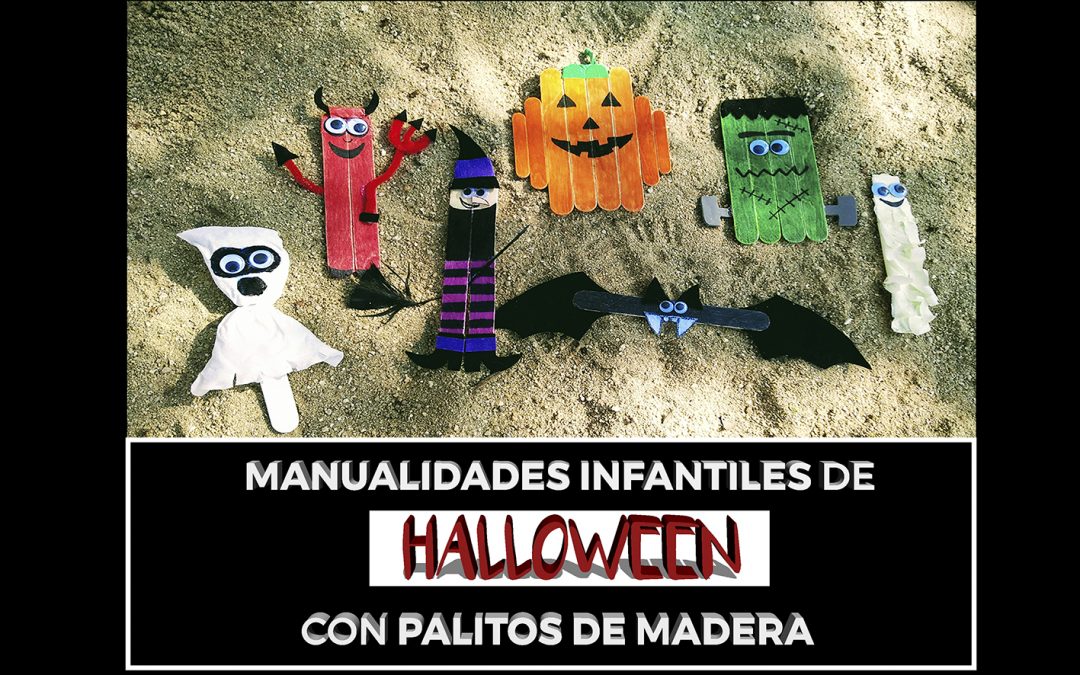 Manualidades infantiles de Halloween con palitos de madera