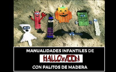 Manualidades infantiles de Halloween con palitos de madera