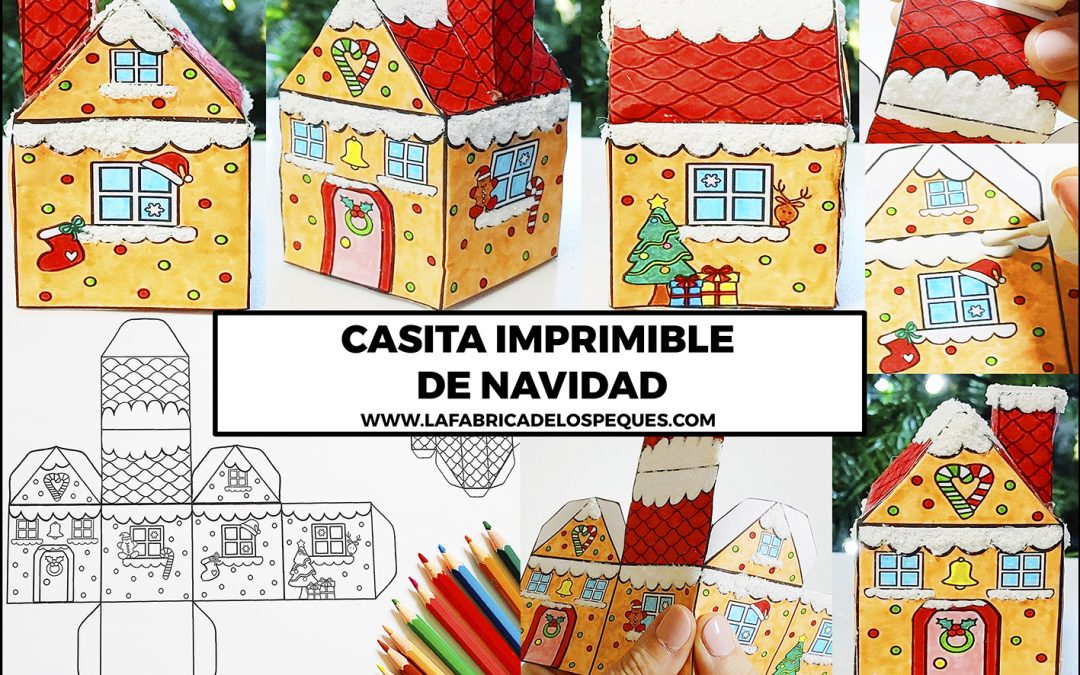 Casita imprimible de Navidad