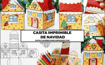 Casita imprimible de Navidad